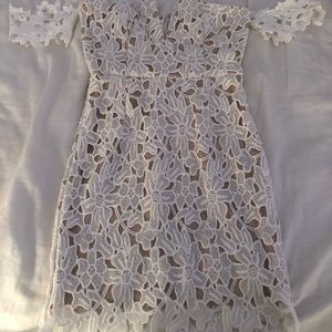 White lace floral dress